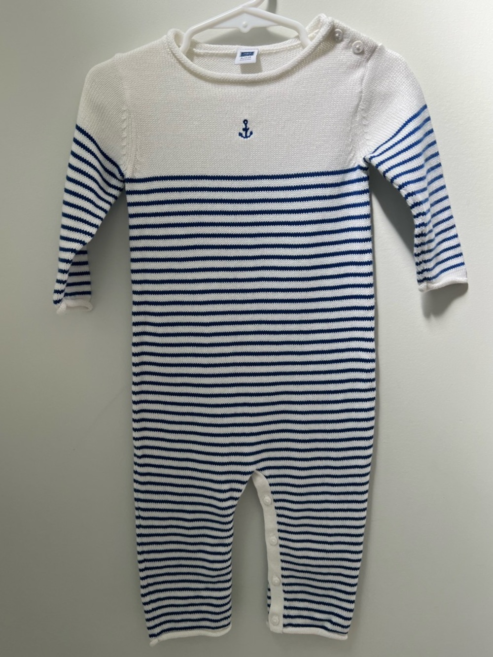 Janie and Jack Navy & White Striped Knit One-Piece